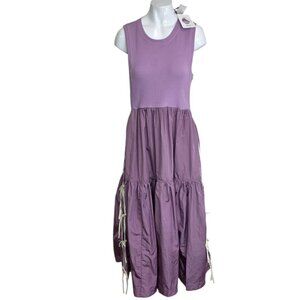 Anthropologie Daily Practice The Bowline Tiered Midi Dress, Purple, Sporty, Sz S
